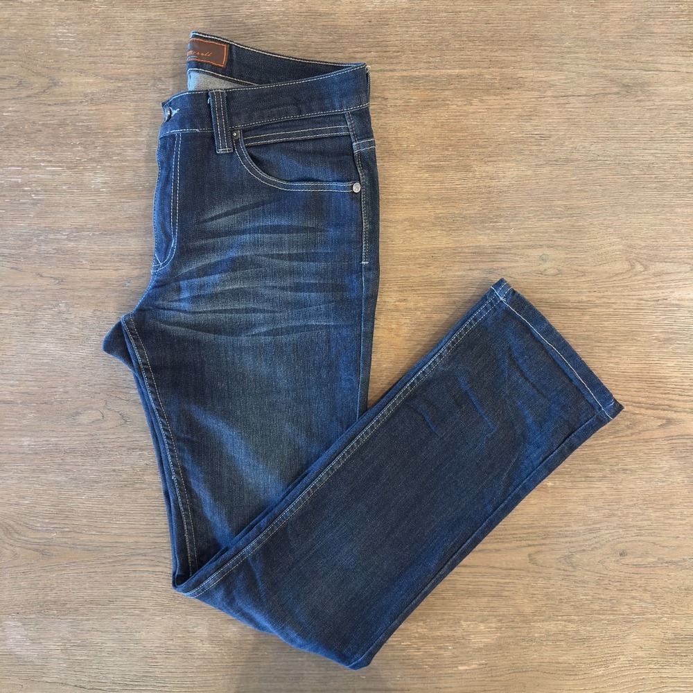 James Tattersall London Dark Wash Denim Jeans-Straight Leg Pant-Men's Size 32/34